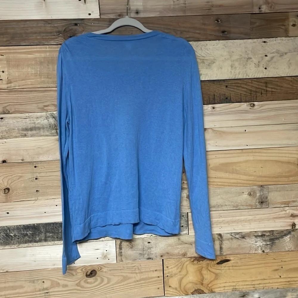 J. Crew size large blue lightweight crewneck sweater with sailboat on it